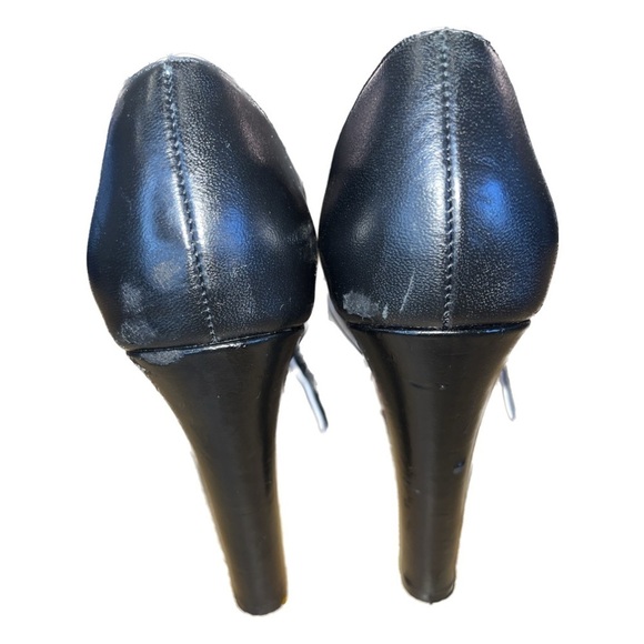 WHITE HOUSE BLACK MARKET Leather Peep Toe Ankle Strap Dressy High Heels Sz 8 - Picture 5 of 7